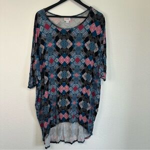LuLaRoe Tunic – Colorful Square Pattern – Size XL